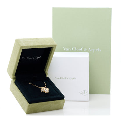 Van Cleef & Arpels 18K Yellow Gold Diamond Vintage Alhambra Pendant Necklace 5 of 5