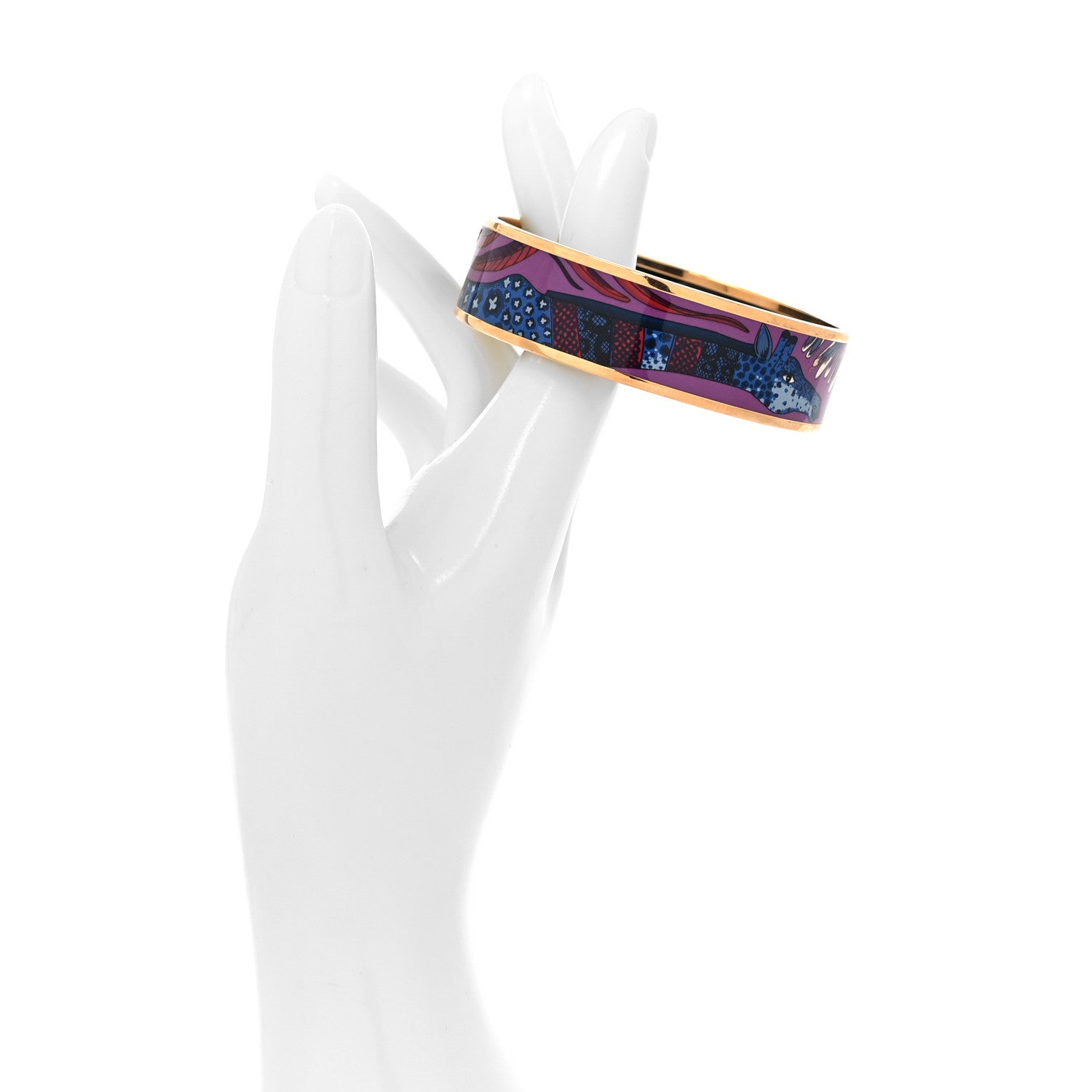 Hermes Enamel Printed Wide Le Marche de Savana Bracelet 65 2 of 5