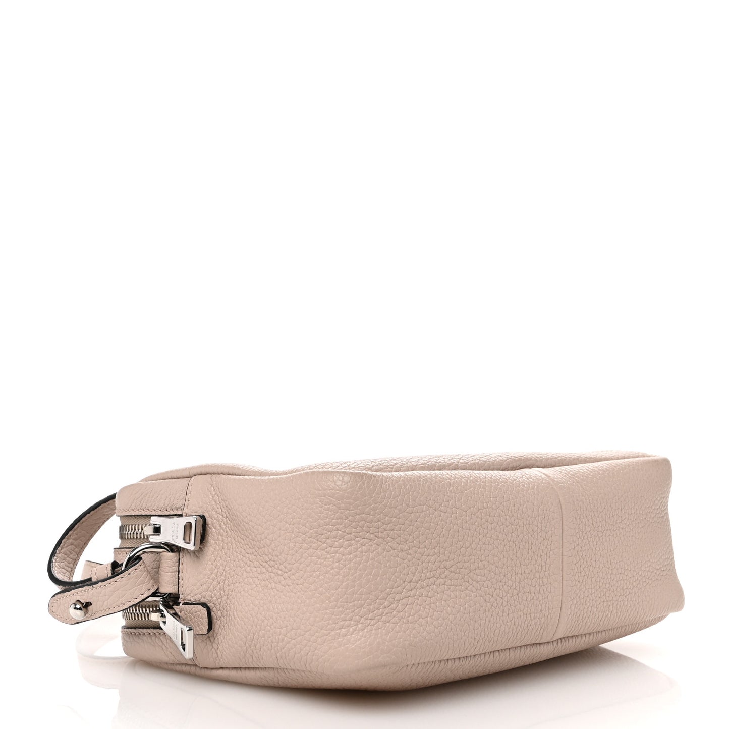 Vitello Daino Soft Medium Double Zip Shoulder Bag Ninfea