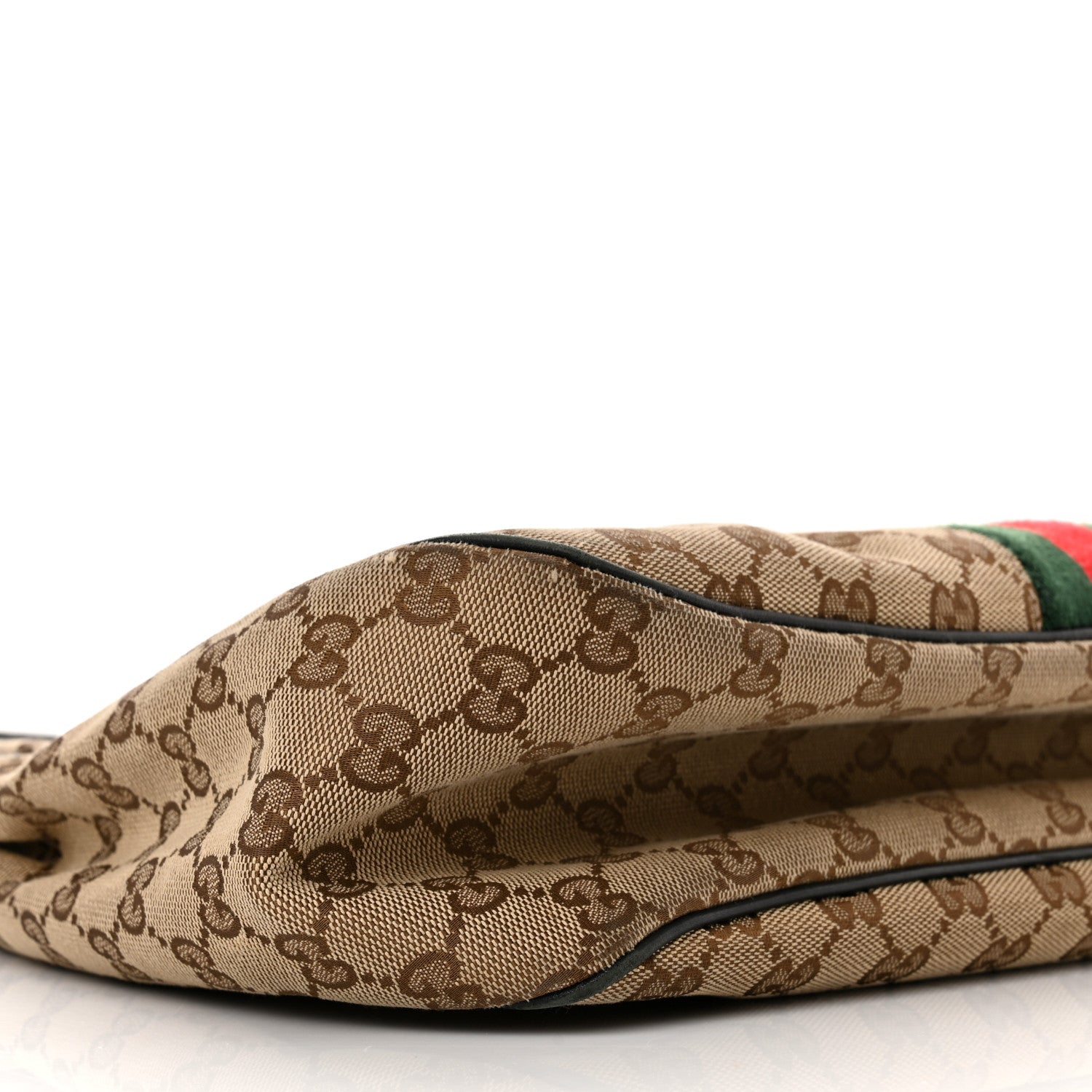 Gucci Monogram Calfskin Sherry Line Web Hobo Brown 9 of 13