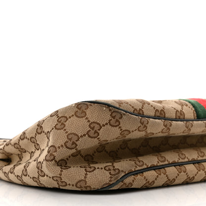 Gucci Monogram Calfskin Sherry Line Web Hobo Brown 9 of 13