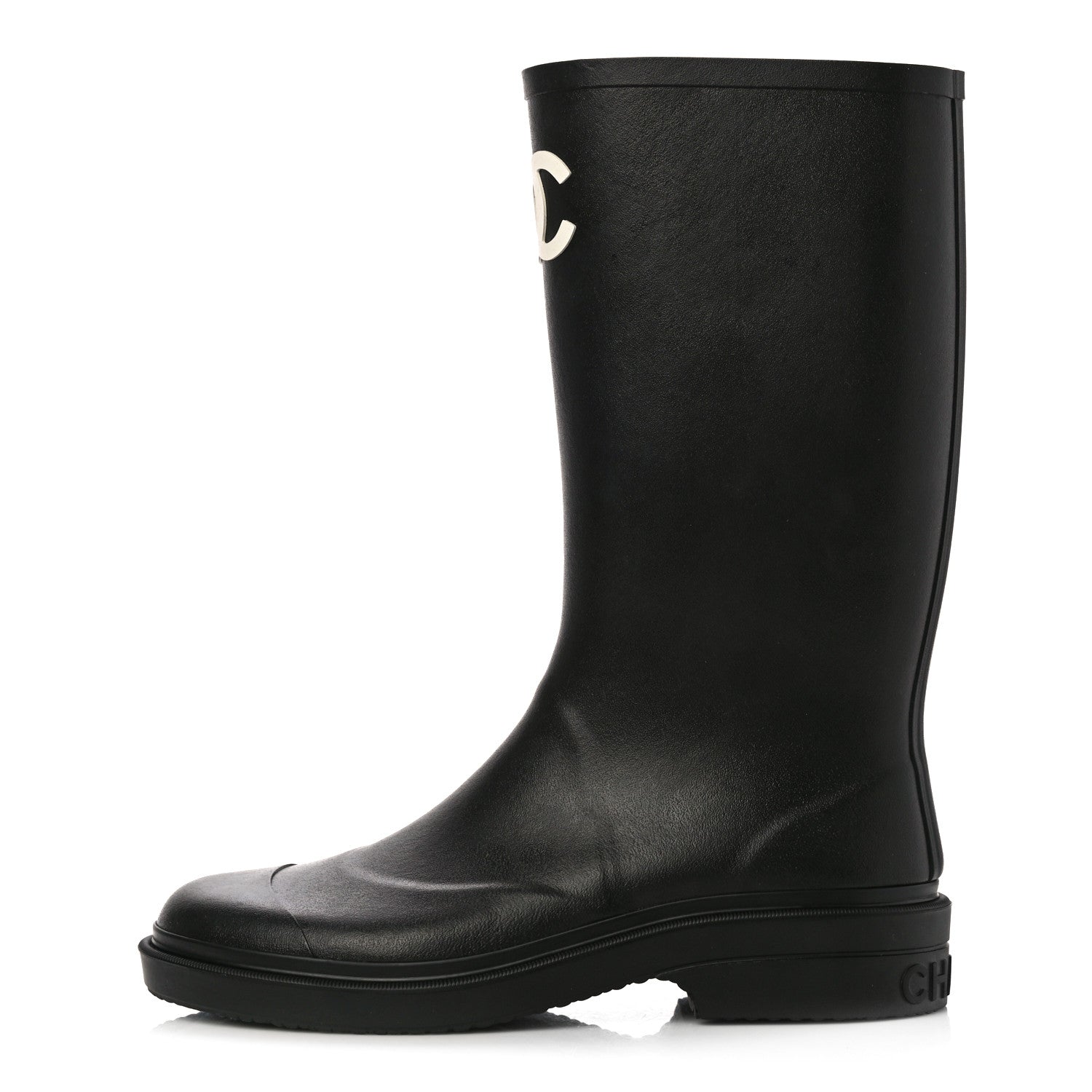 Chanel Caoutchouk CC High Boots 39 Black 1 of 10