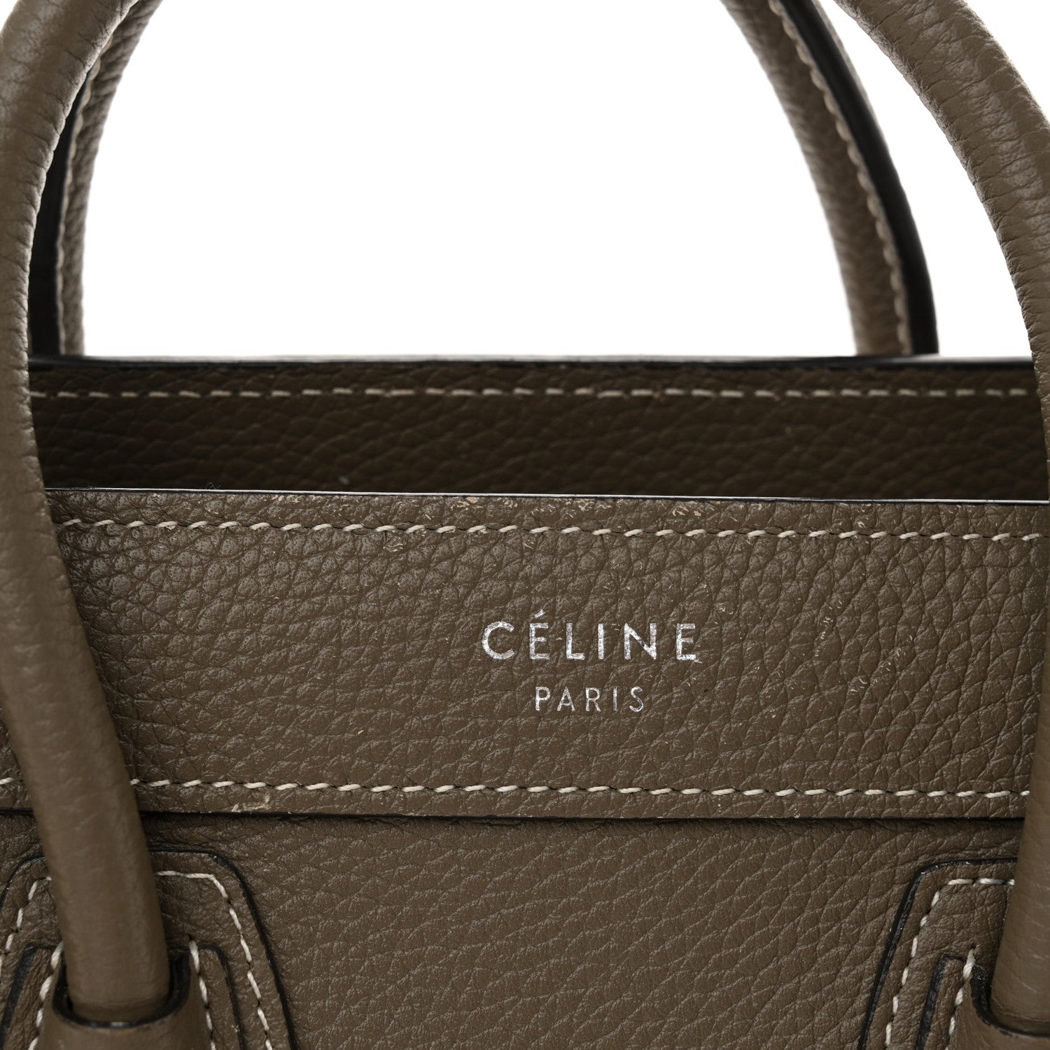 Celine Drummed Calfskin Nano Luggage Souris 13 of 18