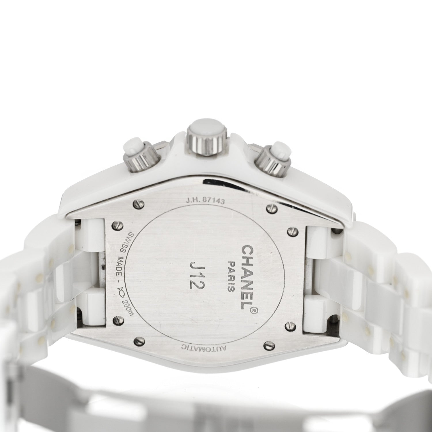 Chanel Stainless Steel Ceramic Diamond 41mm J12 Chronograph Automatic Watch White 4 of 4