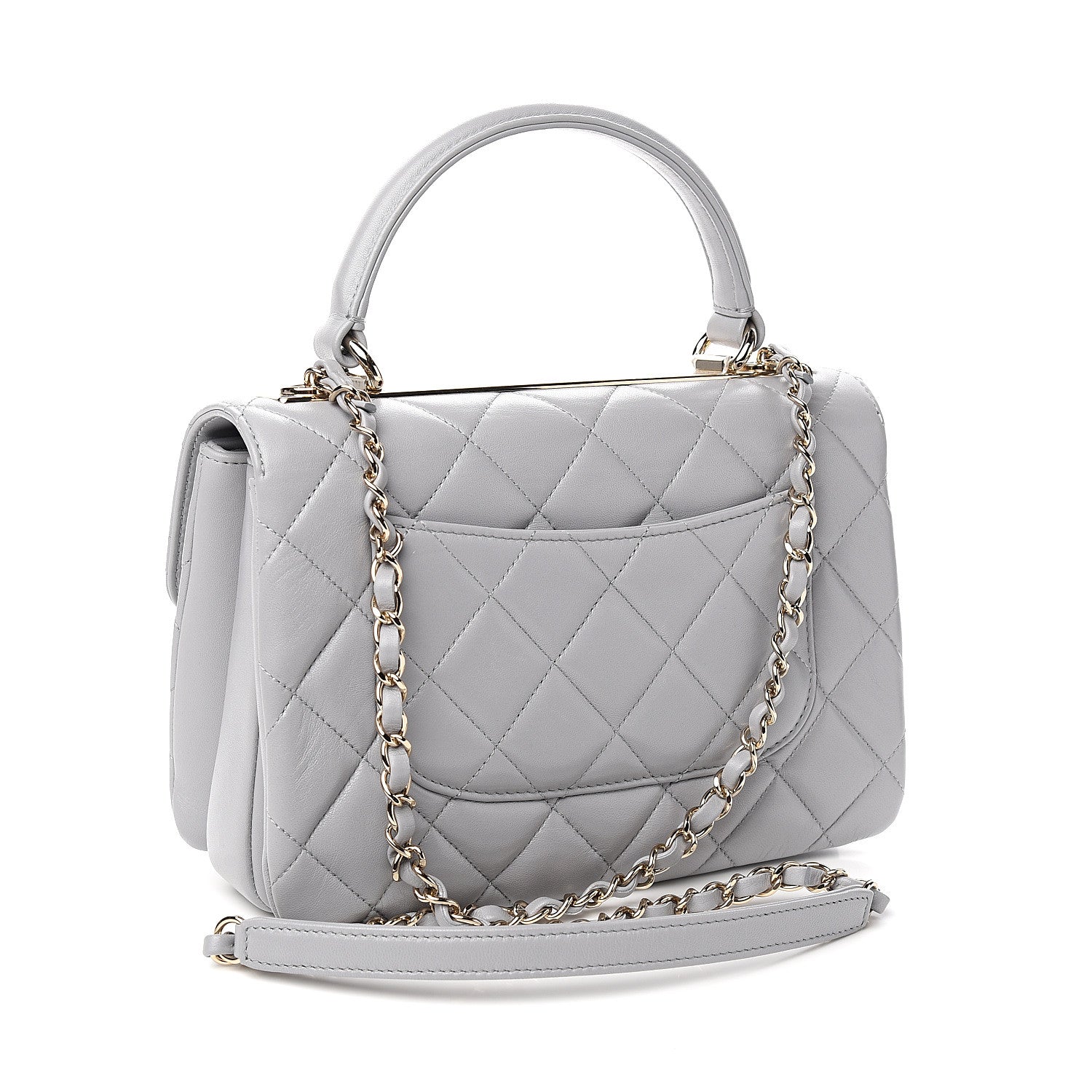Chanel Lambskin Quilted Small Trendy CC Flap Dual Handle Bag Grey 2 of 10