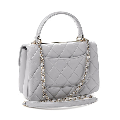 Chanel Lambskin Quilted Small Trendy CC Flap Dual Handle Bag Grey 2 of 10