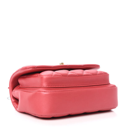 Chanel Calfskin Quilted Top Handle Flap Dark Pink 4 of 12
