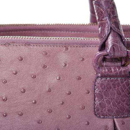 Nancy Gonzalez Ostrich Crocodile Mango Tote Purple 10 of 10
