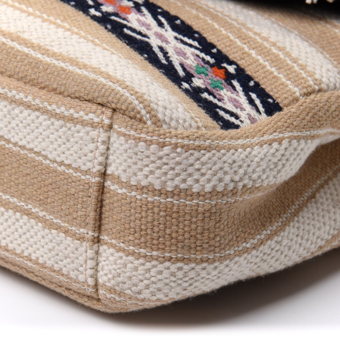 Berber Chevron Tassel Monogram Medium College Bag Black White