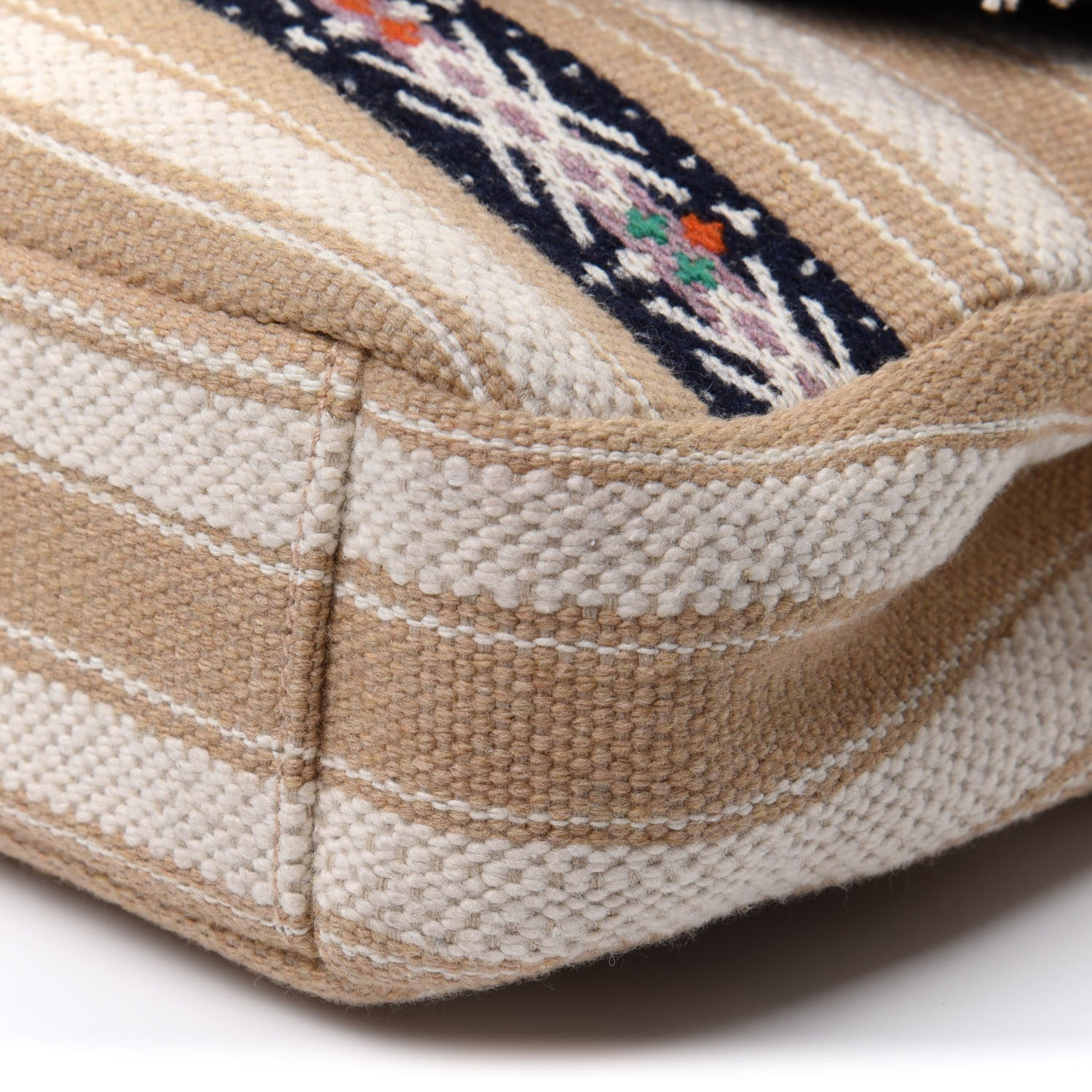 Saint Laurent Berber Chevron Tassel Monogram Medium College Bag Black White 11 of 13