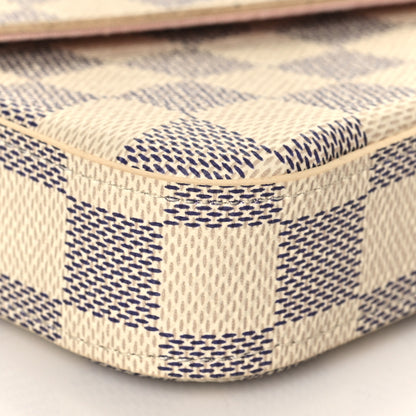 Louis Vuitton Damier Azur Pochette Felicie Chain Wallet Rose Ballerine 9 of 11