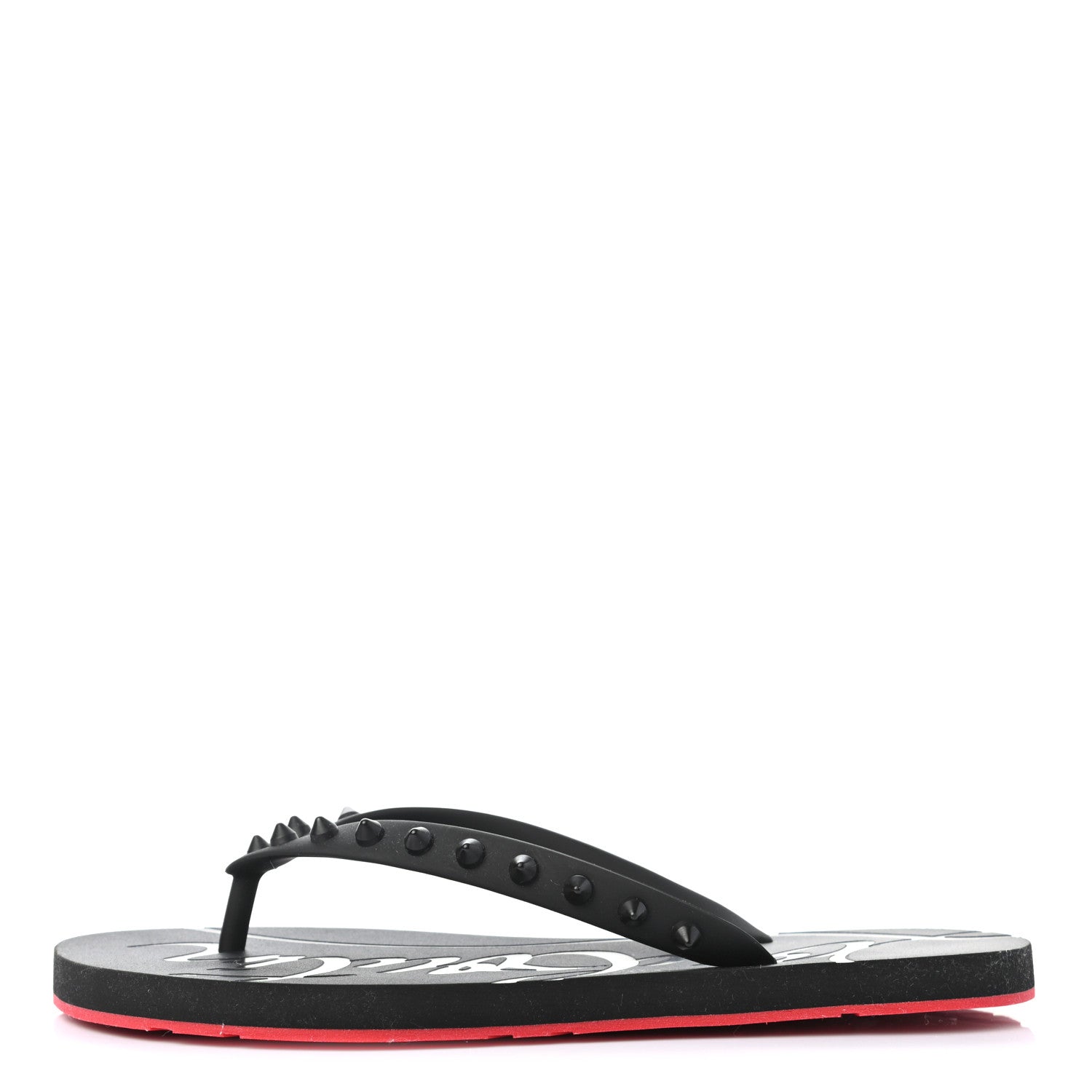 Christian Louboutin Rubber Spike Loubi Donna Flip Flop 37 Black 1 of 6