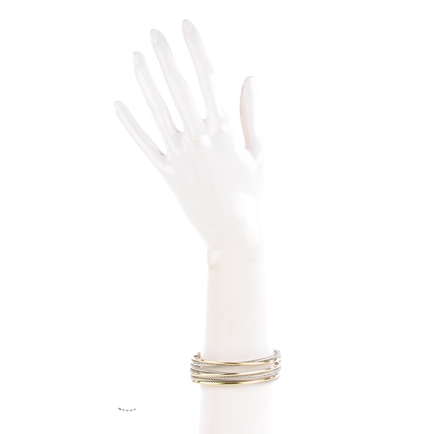 David Yurman Sterling Silver 18K Yellow Gold Crossover Cuff 2 of 5