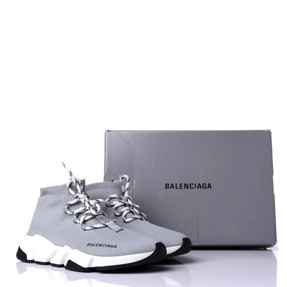 Balenciaga Neoprene Knit Womens Speed Lace Up Sneakers 39 Gris 10 of 10