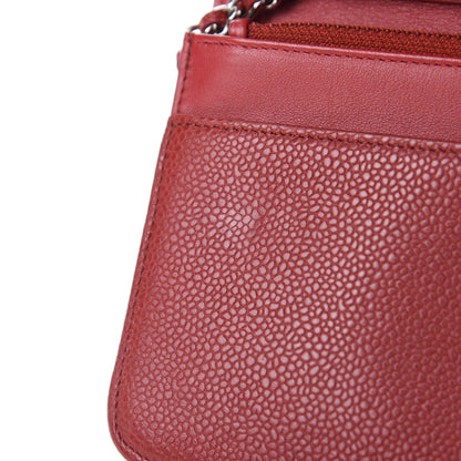 Chanel Caviar Timeless CC Wallet On Chain WOC Red 8 of 14