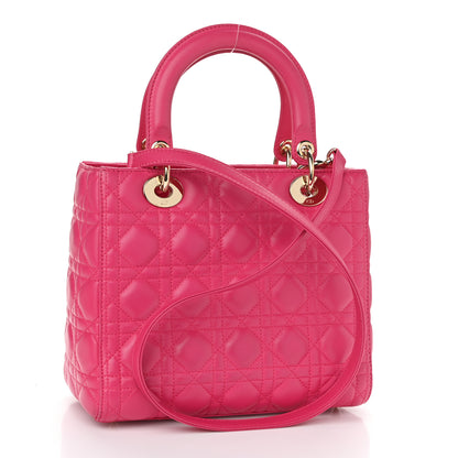 Christian Dior Lambskin Cannage Medium Lady Dior Pink 3 of 10