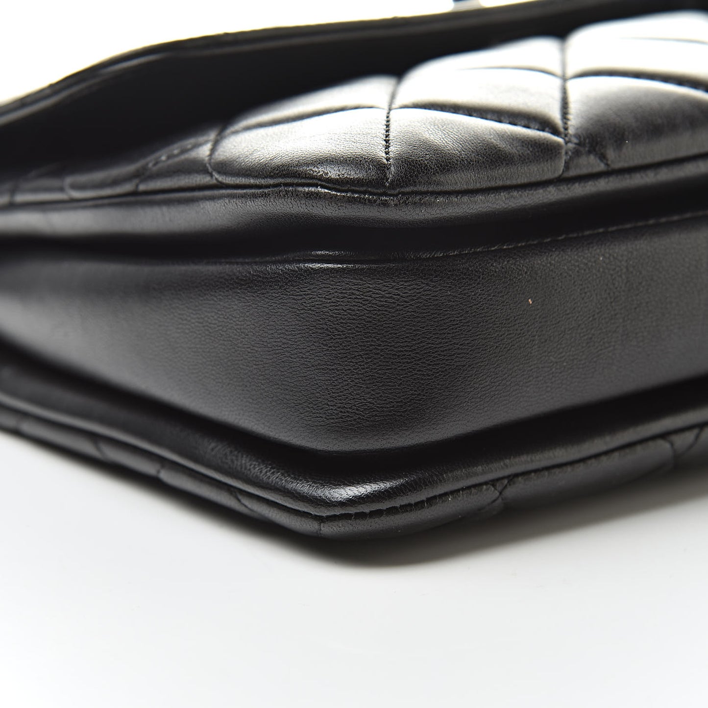 Lambskin Quilted Small Trendy CC Dual Handle Flap Bag Black