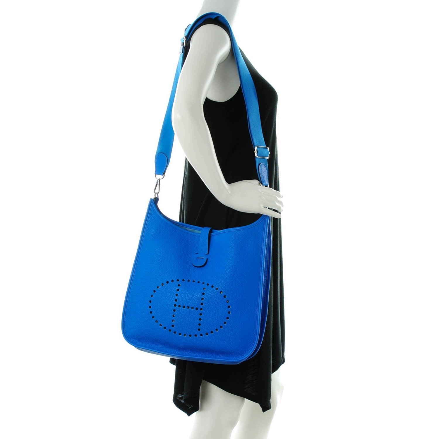 Hermes Taurillon Clemence Evelyne III GM Bleu Hydra 2 of 9