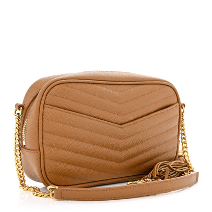 Saint Laurent Grain De Poudre Matelasse Monogram Mini Lou Camera Bag Dark Natural 3 of 12