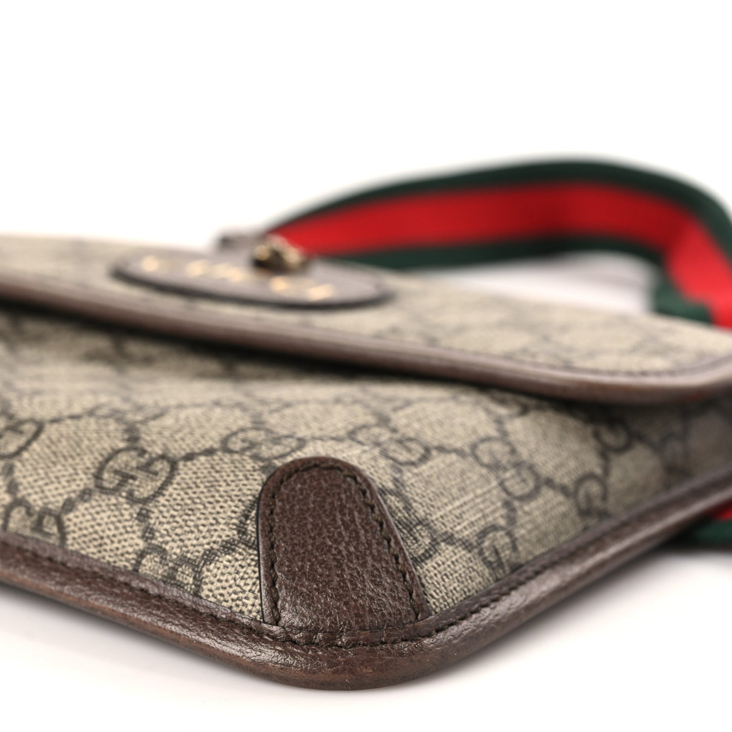 GG Supreme Monogram Neo Vintage Web Belt Bag Brown