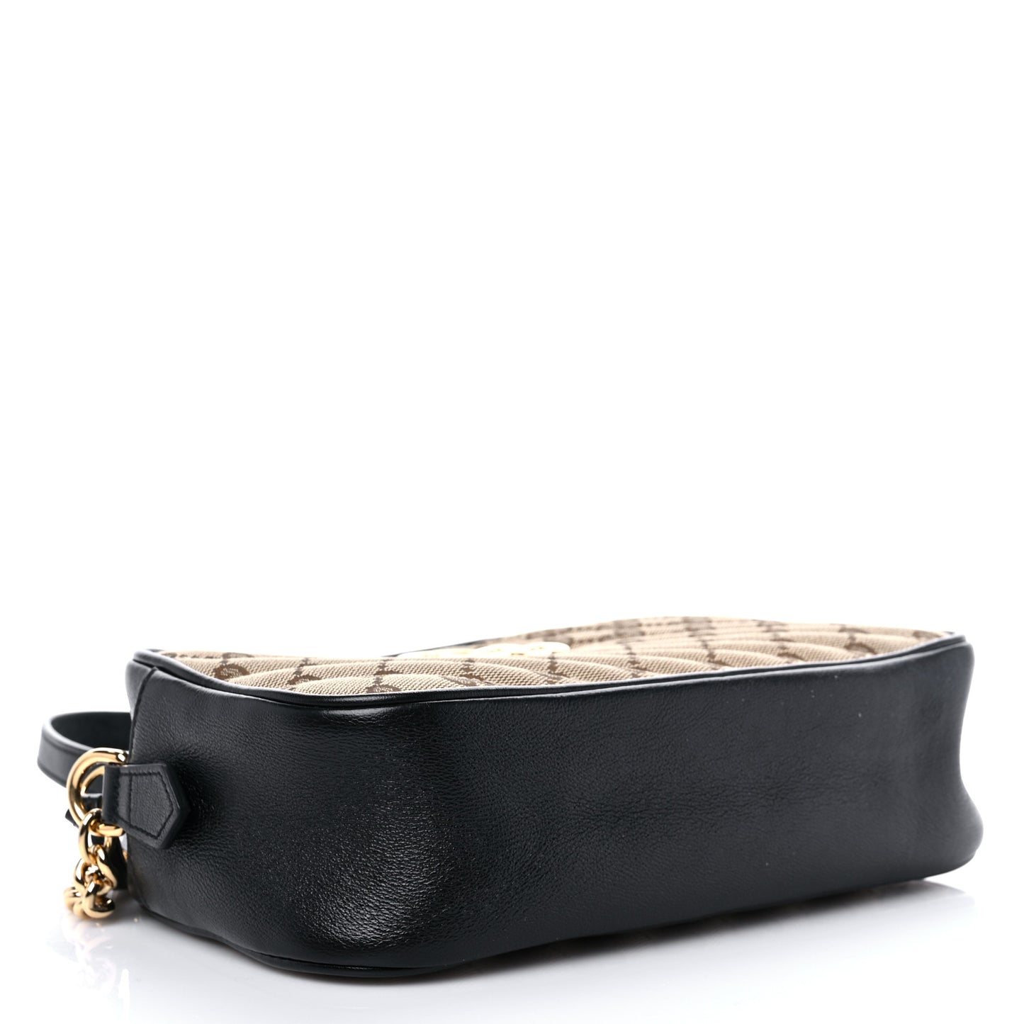 Monogram Matelasse Diagonal Small GG Marmont Chain Shoulder Bag Beige Black