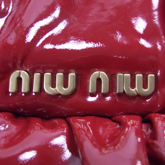 Vernice Patent Gathered Tote Rosso