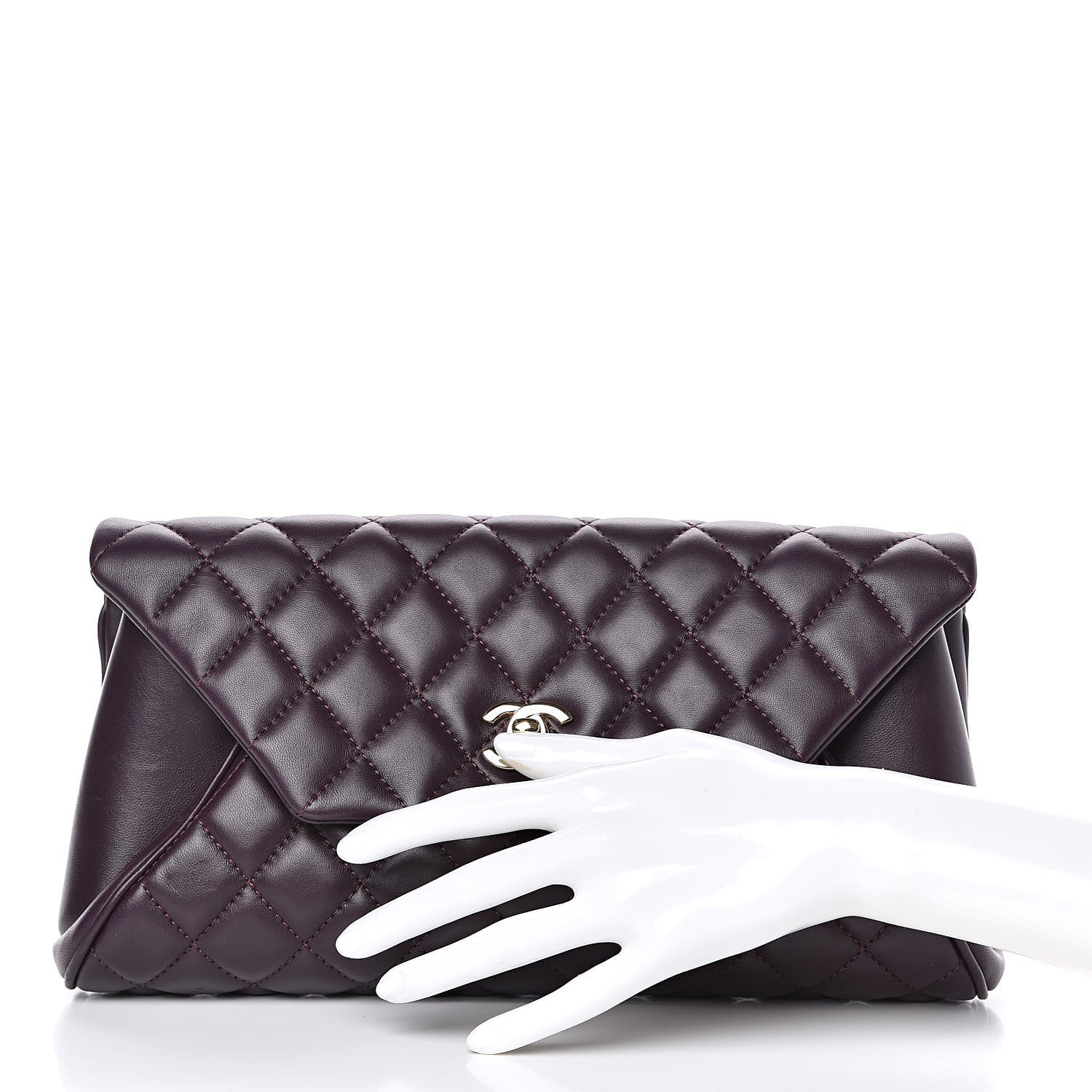 Chanel Lambskin Quilted Fold Up Again Clutch Purple 2 of 13