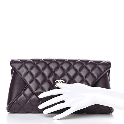 Chanel Lambskin Quilted Fold Up Again Clutch Purple 2 of 13