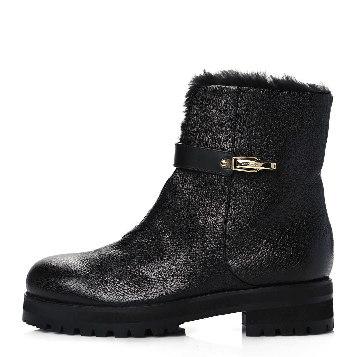 Calfskin Fur Boots 39.5 Black