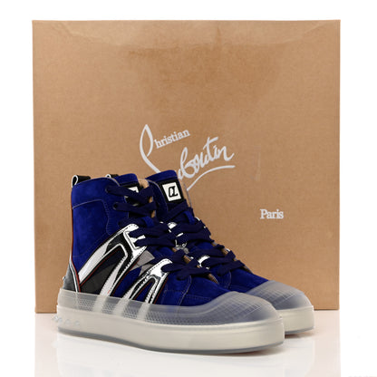 Christian Louboutin Grained Calfskin Mens Vida High Top Flat Sneakers 41 By Night 8 of 8