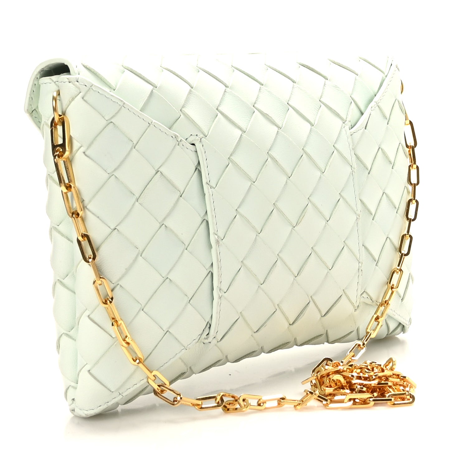 Nappa Intrecciato Origami Chain Crossbody Glacier