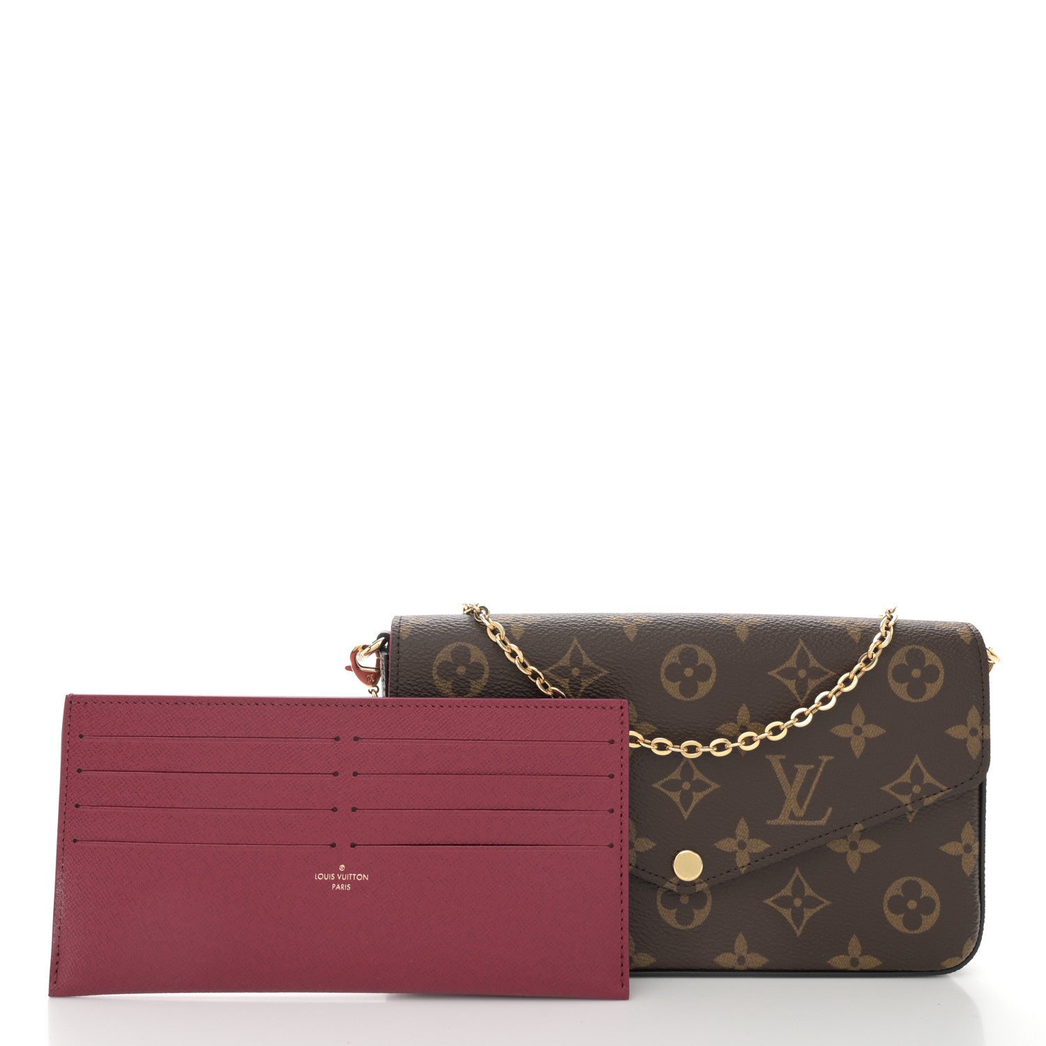 Louis Vuitton Monogram Pochette Felicie Chain Wallet Fuchsia 3 of 10