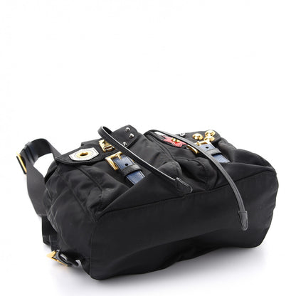 Prada Tessuto Nylon Saffiano Robot Backpack Black Mimosa 3 of 7