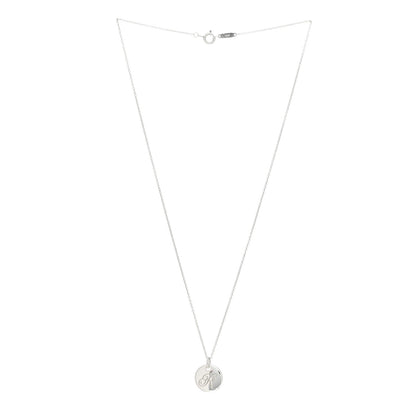 Tiffany Sterling Silver Letter R Round Pendant Necklace 3 of 4