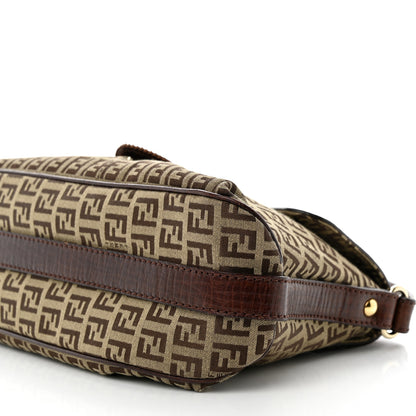 Fendi Zucchino Logo Shoulder Bag Tobacco 12 of 12