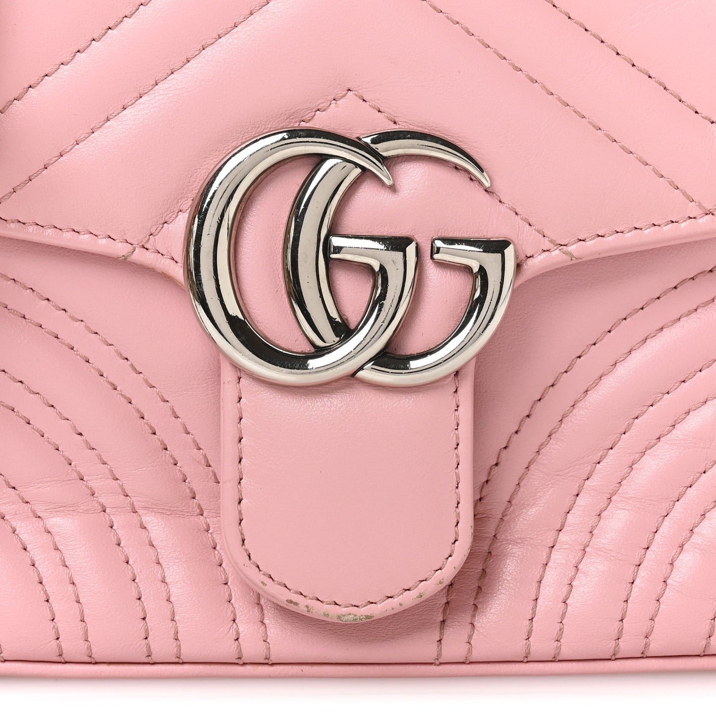 Calfskin Matelasse Mini GG Marmont Top Handle Shoulder Bag Wild Rose