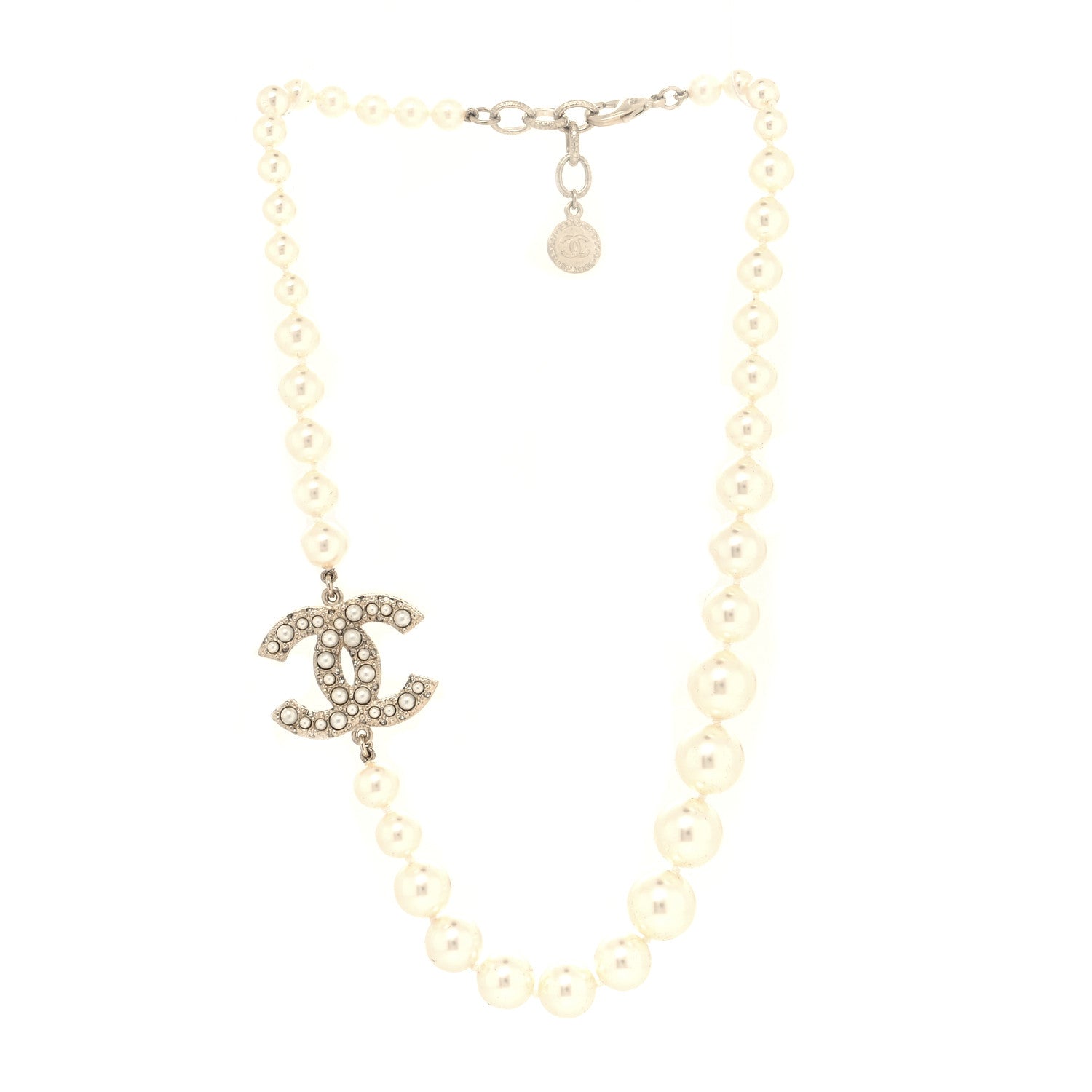 Chanel Graduated Pearl CC Short Necklace Gold 1 of 5