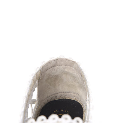 Chanel Woven Fabric Grosgrain CC Espadrilles 38 White Black 12 of 13