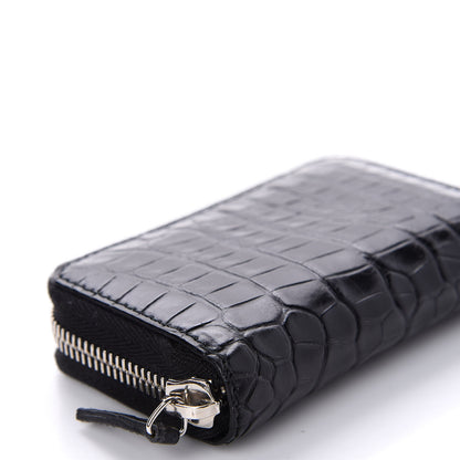 Gucci Crocodile Zip Around Card Case Black 6 of 10