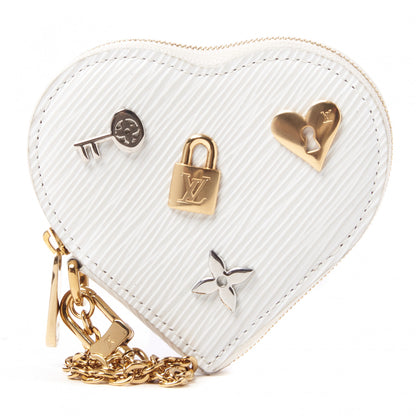 Louis Vuitton Epi Love Lock Heart Coin Purse White 1 of 9