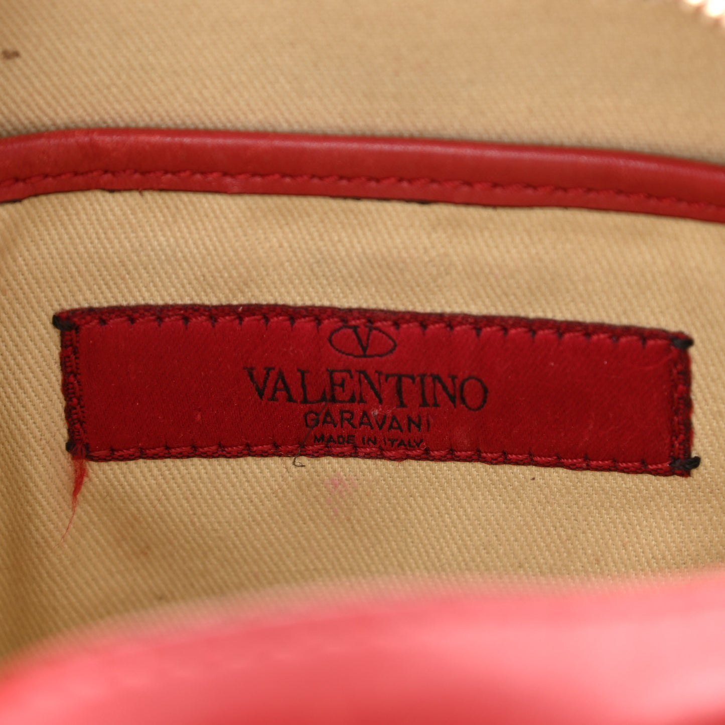 Calfskin Rockstud Flip Lock Camera Crossbody Bag Rosso