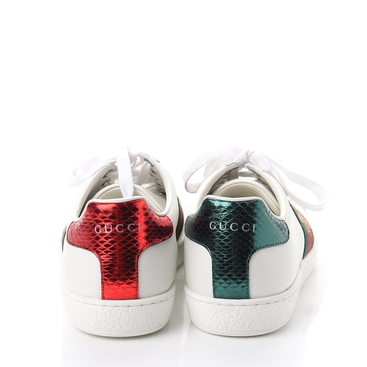 Calfskin Ayers Bee Embroidered Womens Ace Sneakers 37.5 White Green