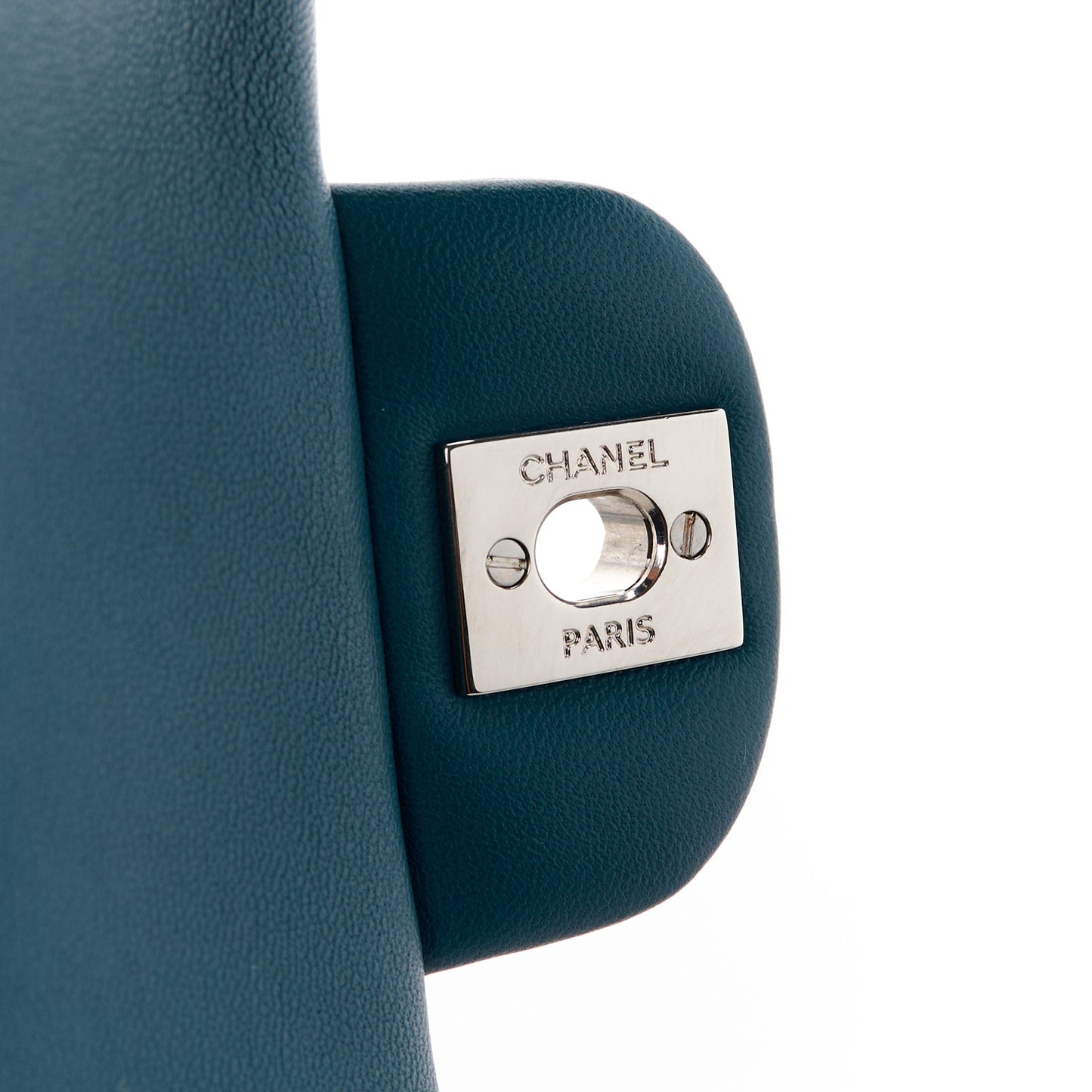 Lambskin Quilted Mini Rectangular Flap Blue