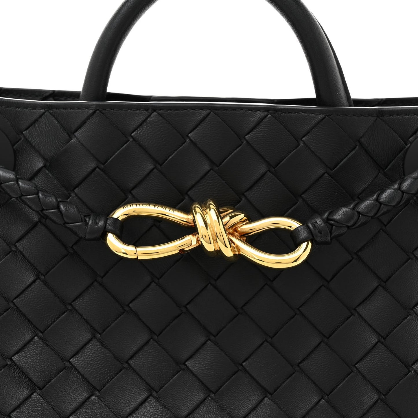 Nappa Intrecciato Small Andiamo Shoulder Bag Black