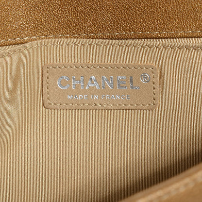 Chanel Metallic Calfskin Quilted Medium Boy Flap Dark Gold 7 of 9