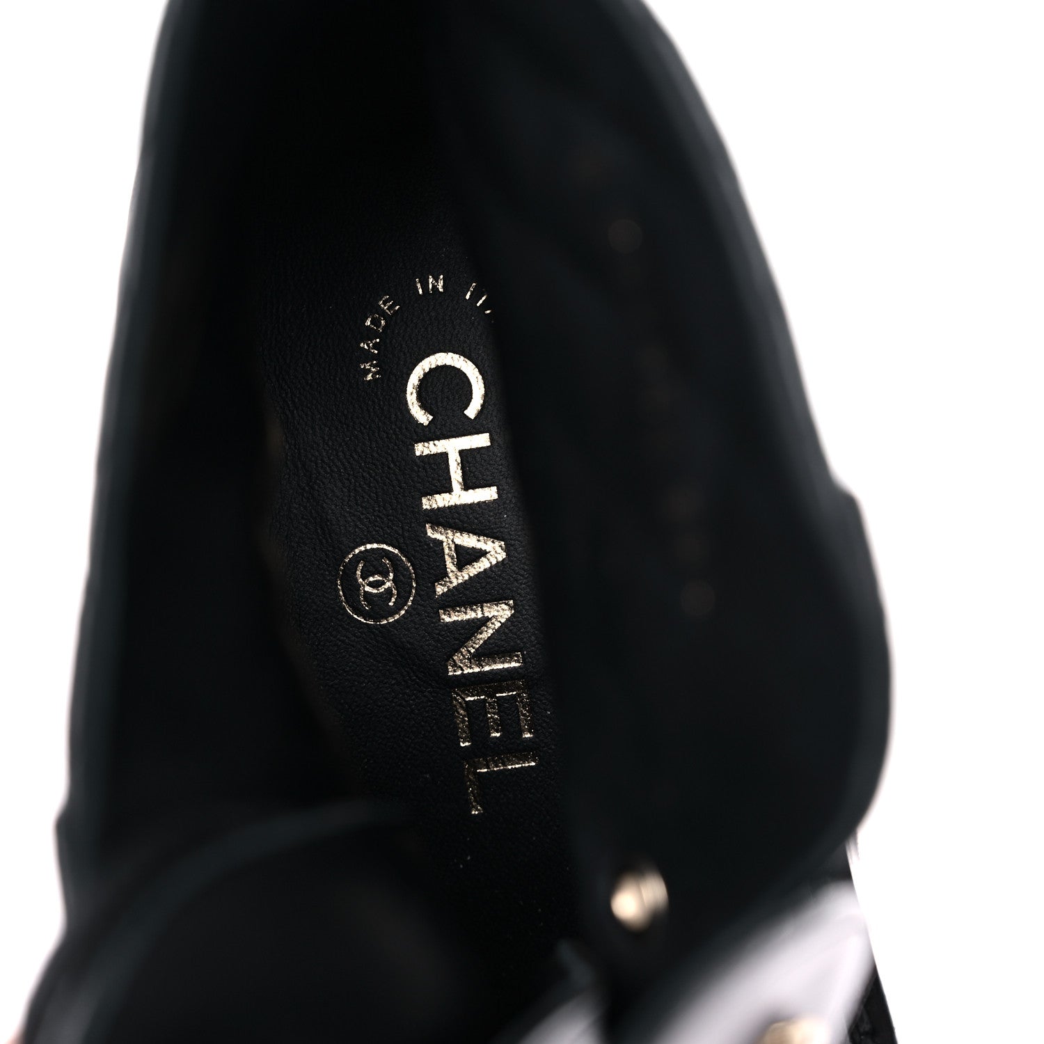 Chanel Shiny Calfskin Quilted Lace Up Combat Boots 36.5 Black 8 of 11