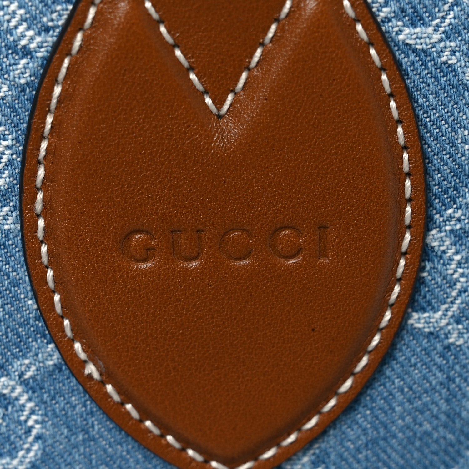 Gucci New Denim GG Monogram Calfskin Large Totissima Tote Light Blue 7 of 10