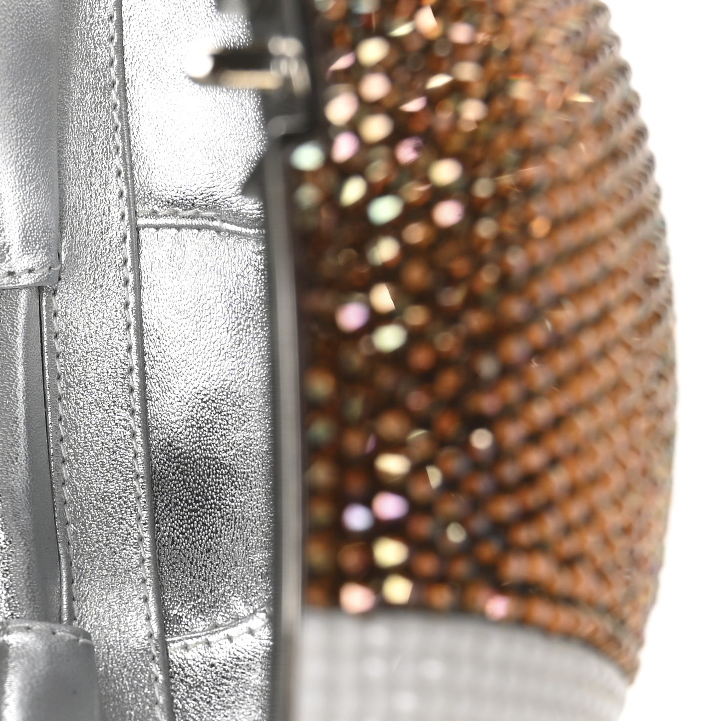 Crystal Football Minaudiere Clutch Brown