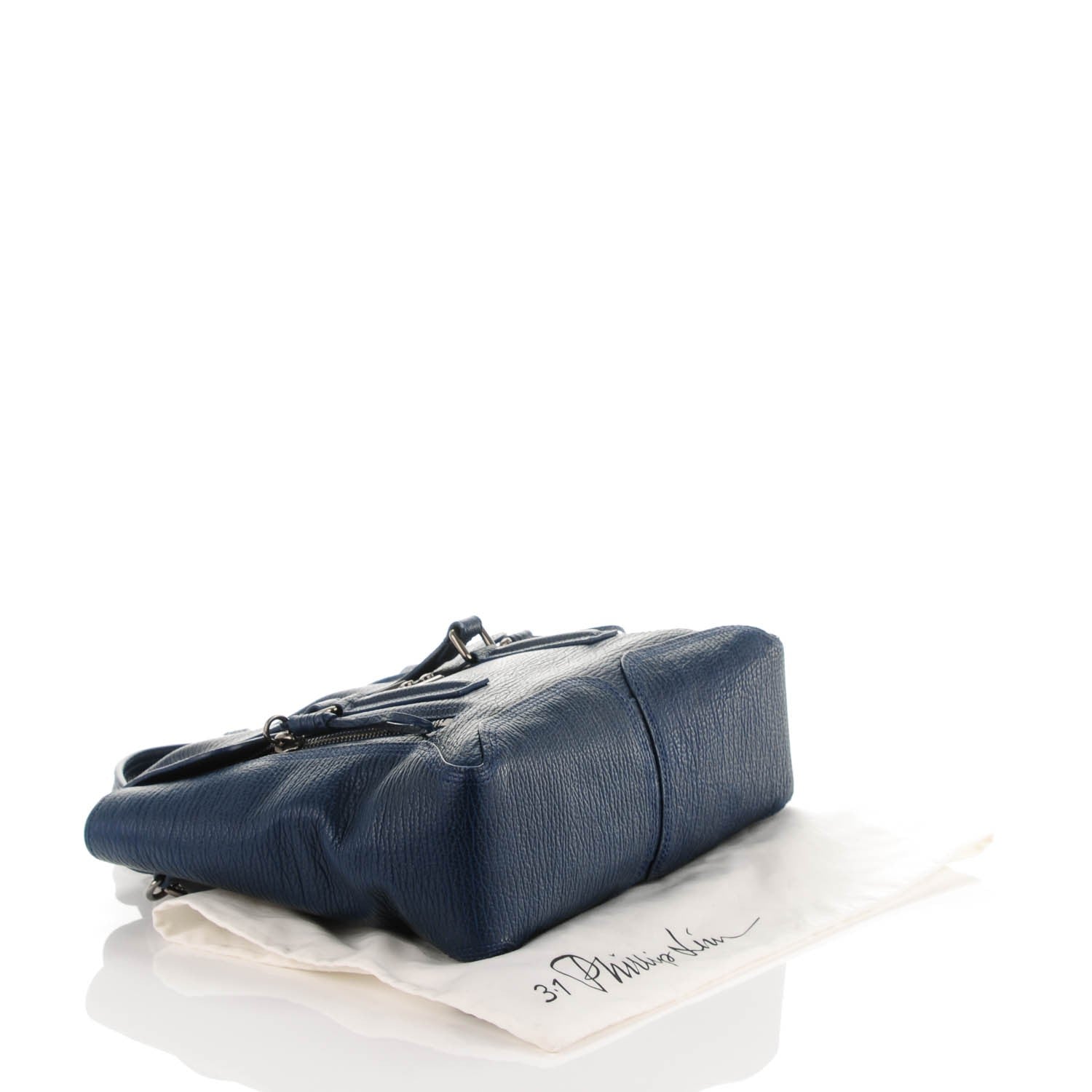 3.1 Phillip Lim 3.1 Textured Calfskin Medium Pashli Satchel Lapis 4 of 7