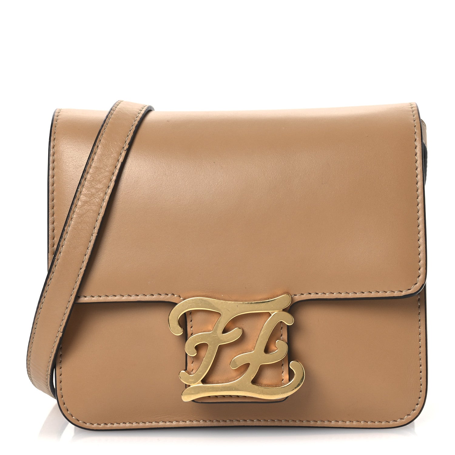 Fendi Vitello King Karligraphy Crossbody Bag Cuoio 8 of 14